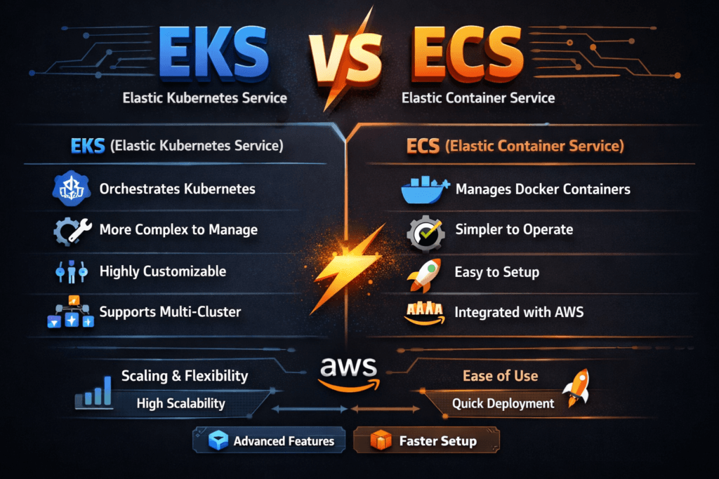 EKS vs ECS infographic