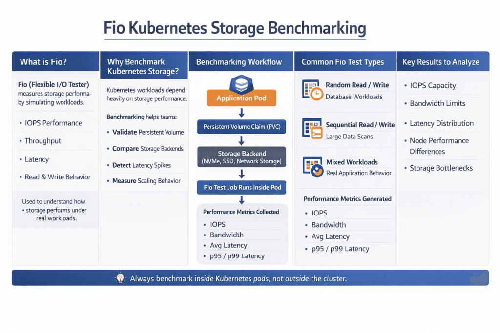 Fio Kubernetes Storage Benchmarking infographic