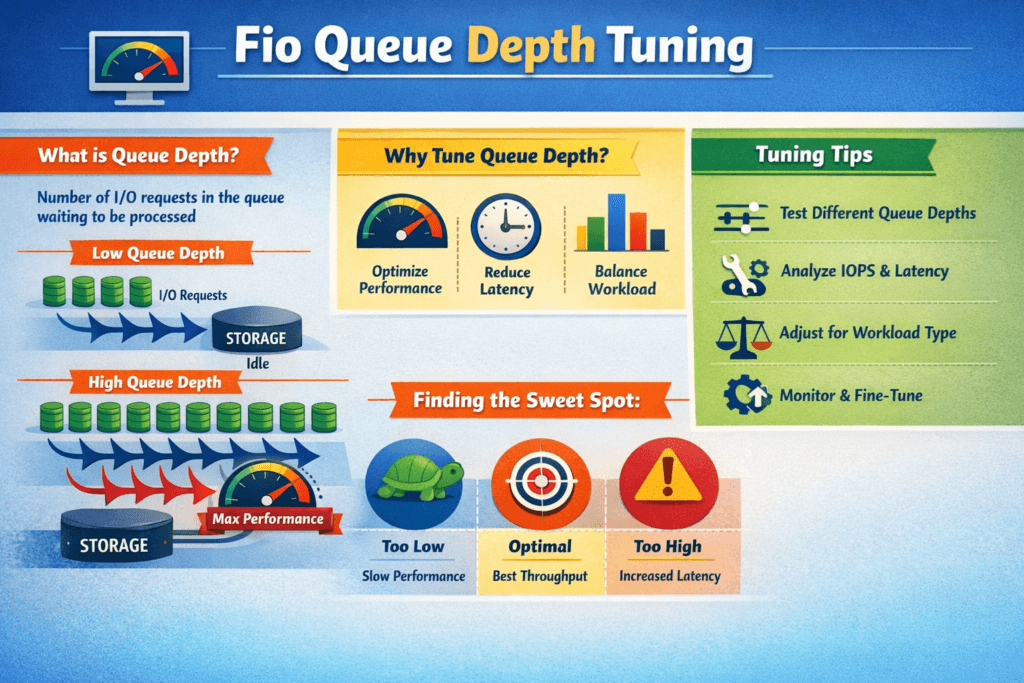 Fio Queue Depth Tuning infographic
