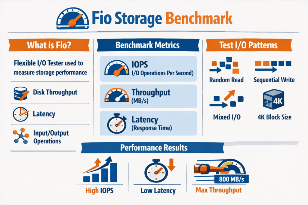 Fio Storage Benchmark infographic