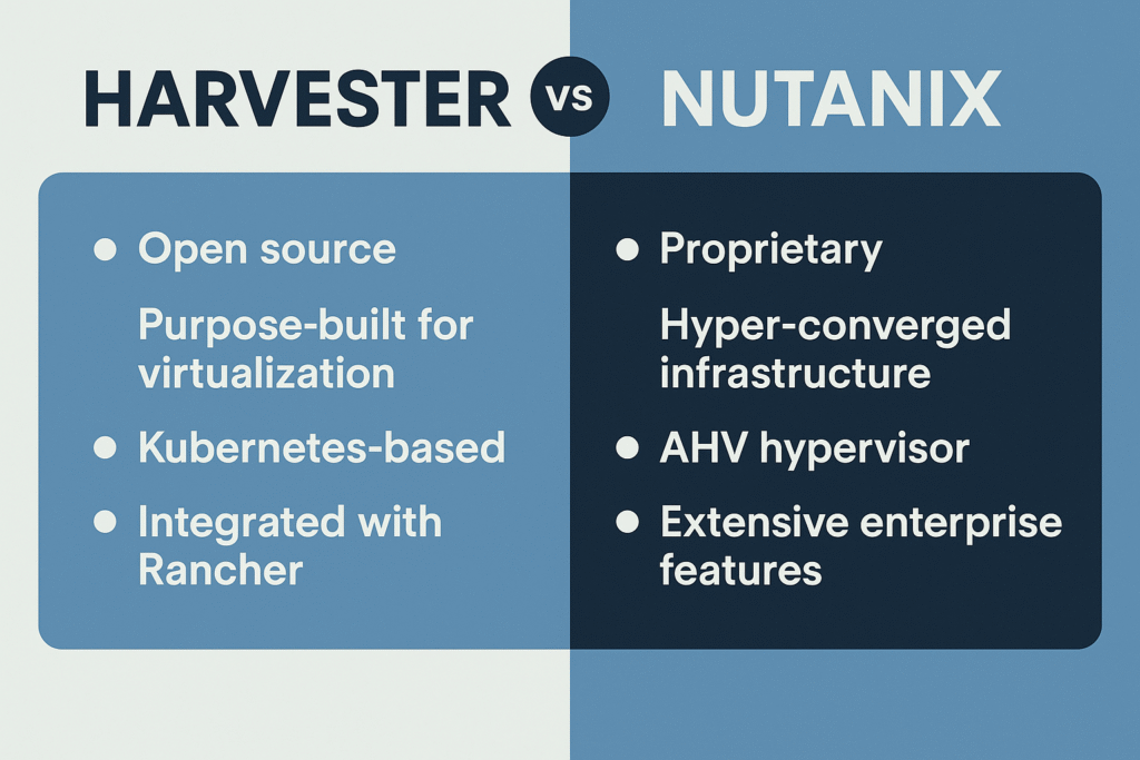 Harvester vs Nutanix infographics