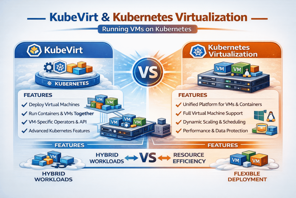 KubeVirt and Kubernetes Virtualization infographics