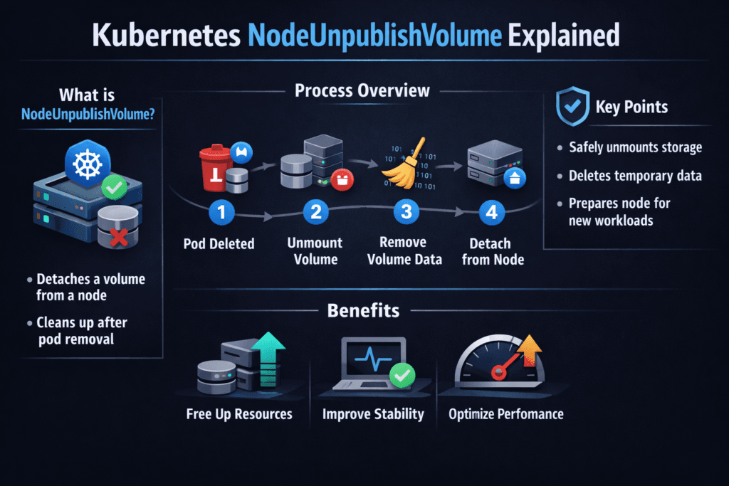 Kubernetes NodeUnpublishVolume infographic