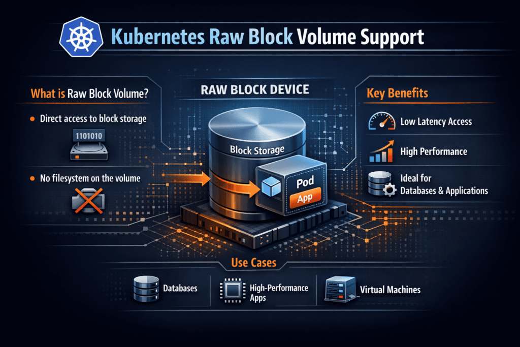 Kubernetes Raw Block Volume Support infographic