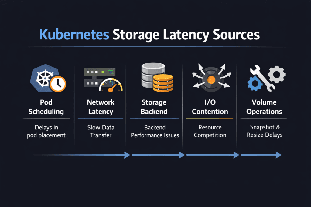 Kubernetes Storage Latency Sources infographic