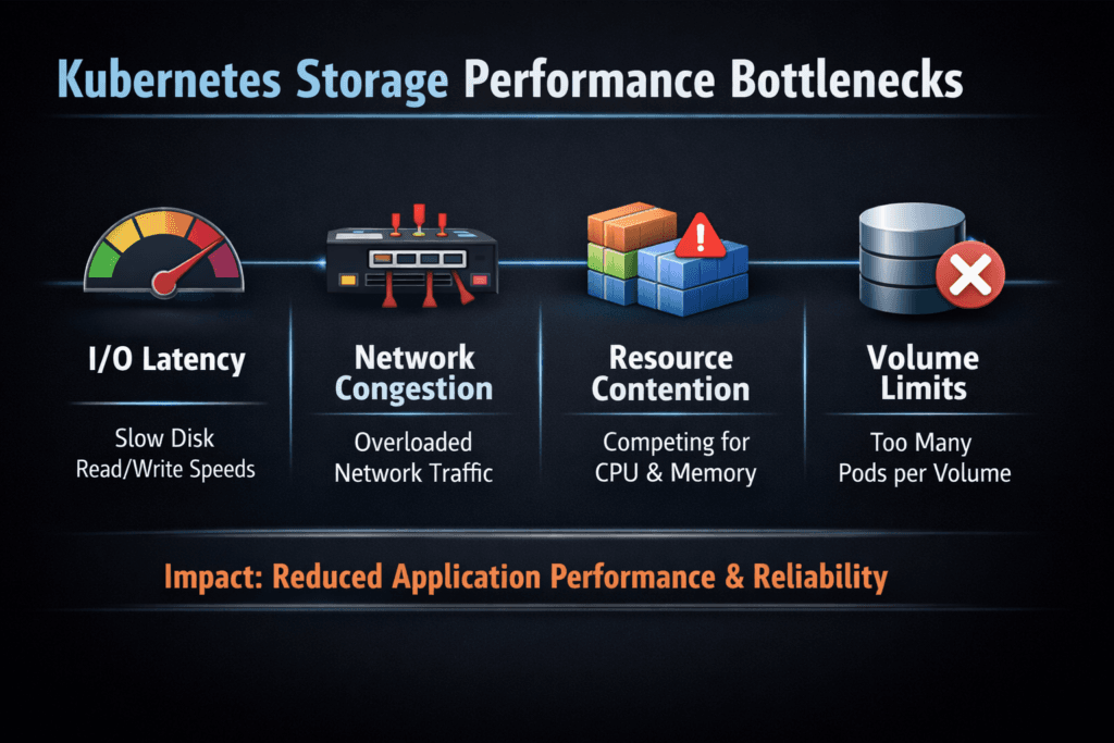 Kubernetes Storage Performance Bottlenecks infographic