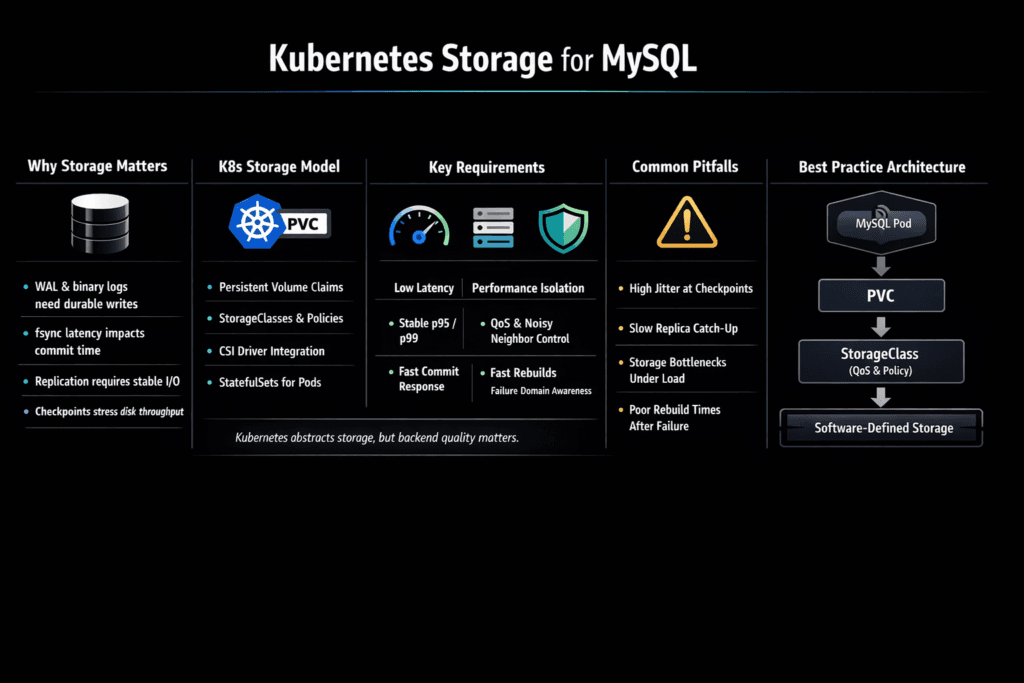 Kubernetes Storage for MySQL infographic
