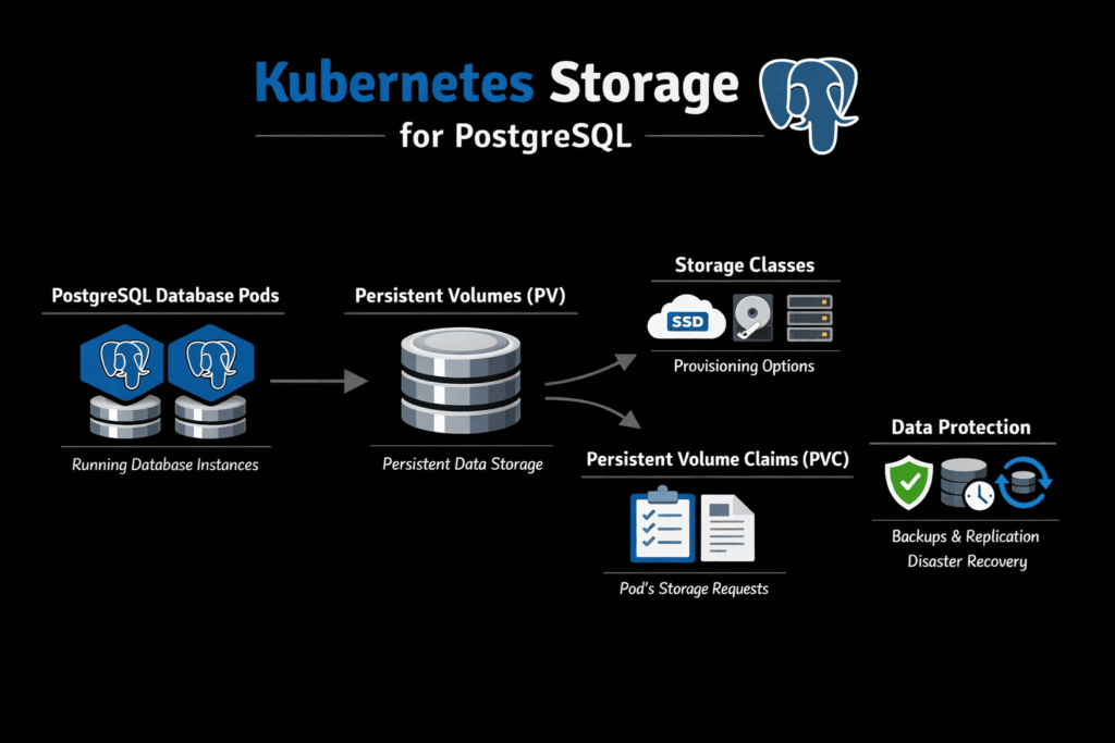 Kubernetes Storage for PostgreSQL infographic