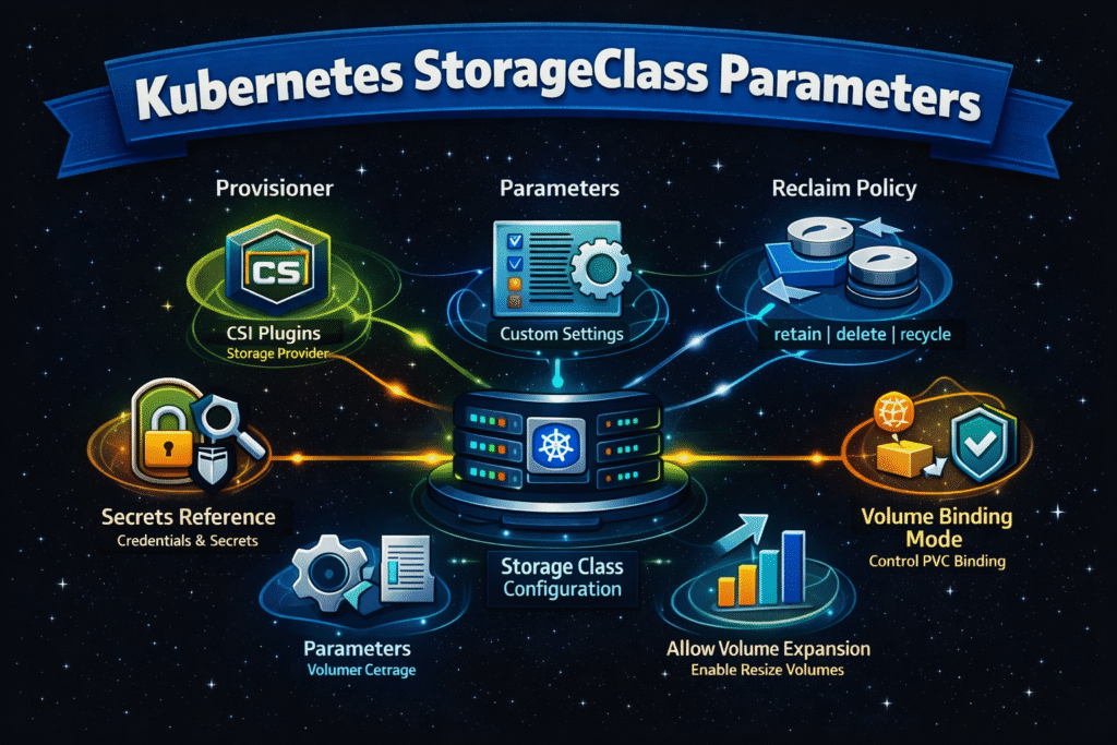 Kubernetes StorageClass Parameters infographic