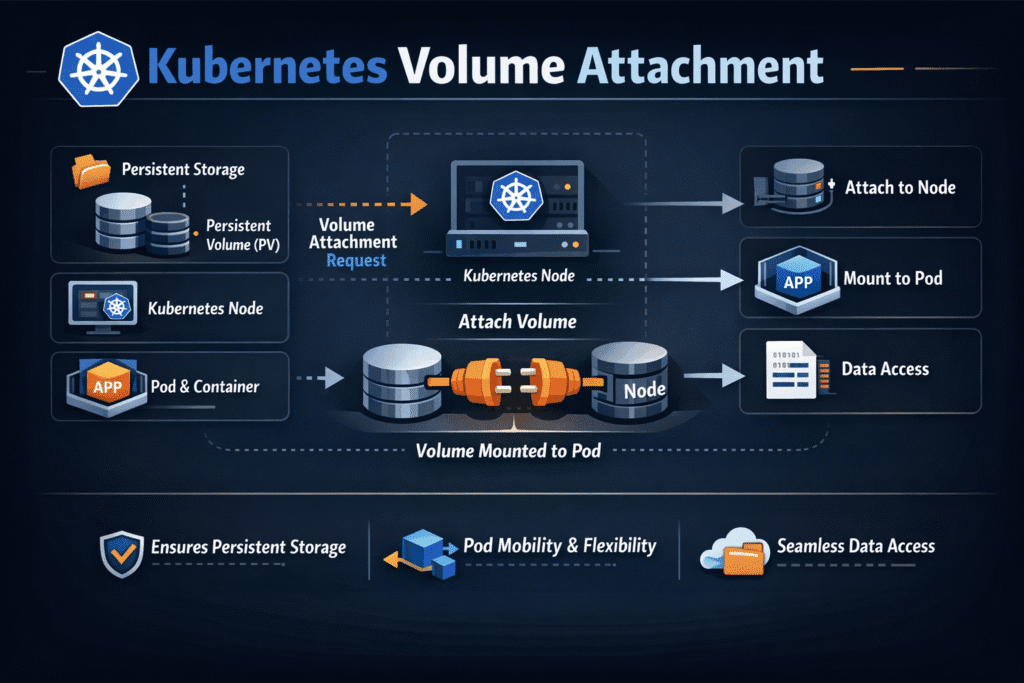 Kubernetes Volume Attachment infographic