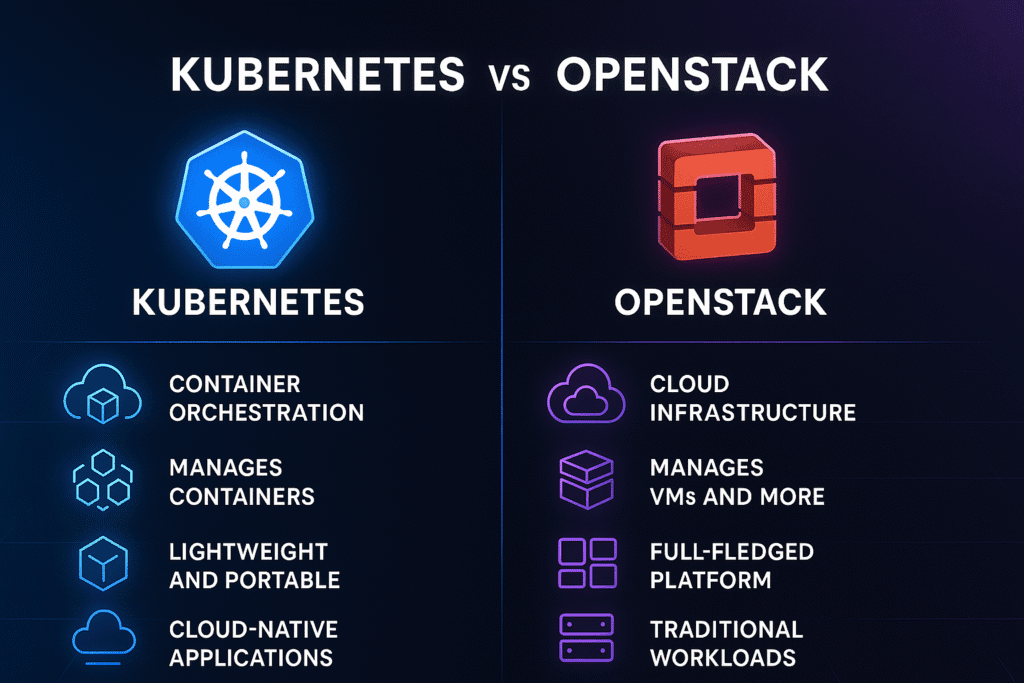 Kubernetes vs OpenStack infographics