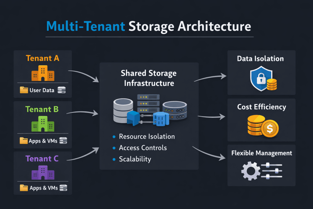Multi-Tenant Storage Architecture infographic