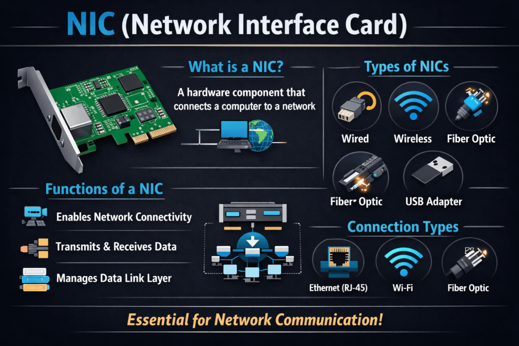 NIC (Network Interface Card) infographic