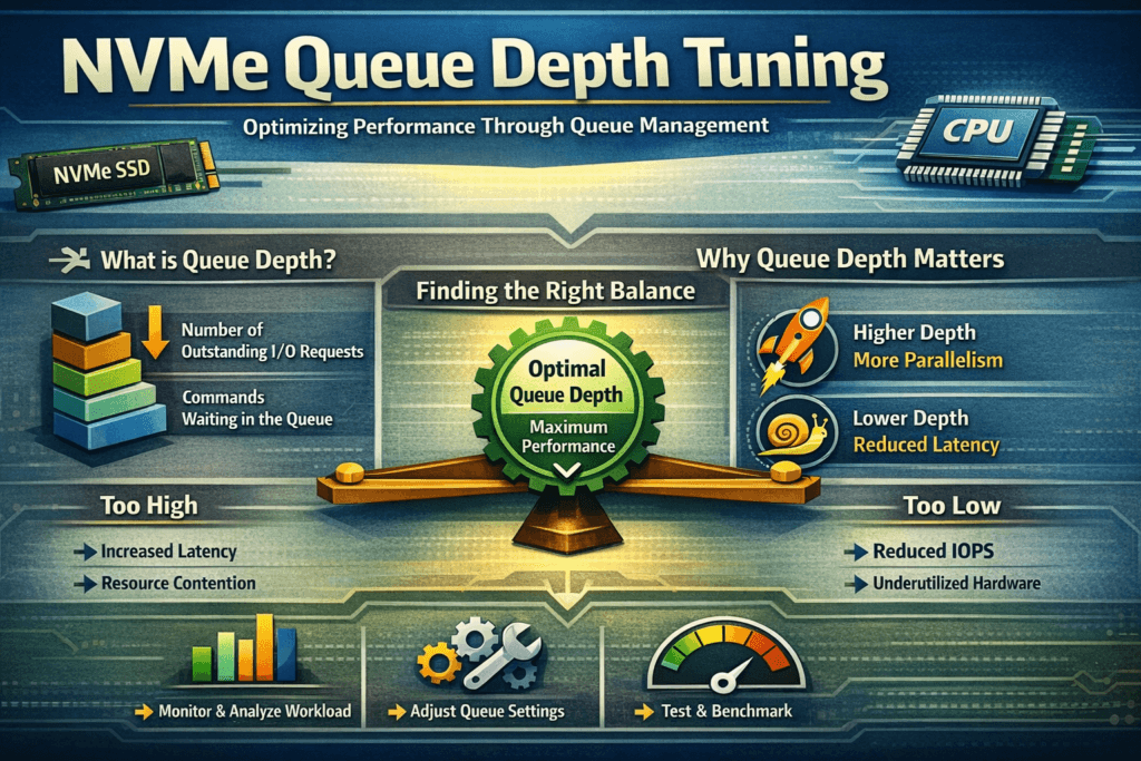 NVMe Queue Depth Tuning infographic