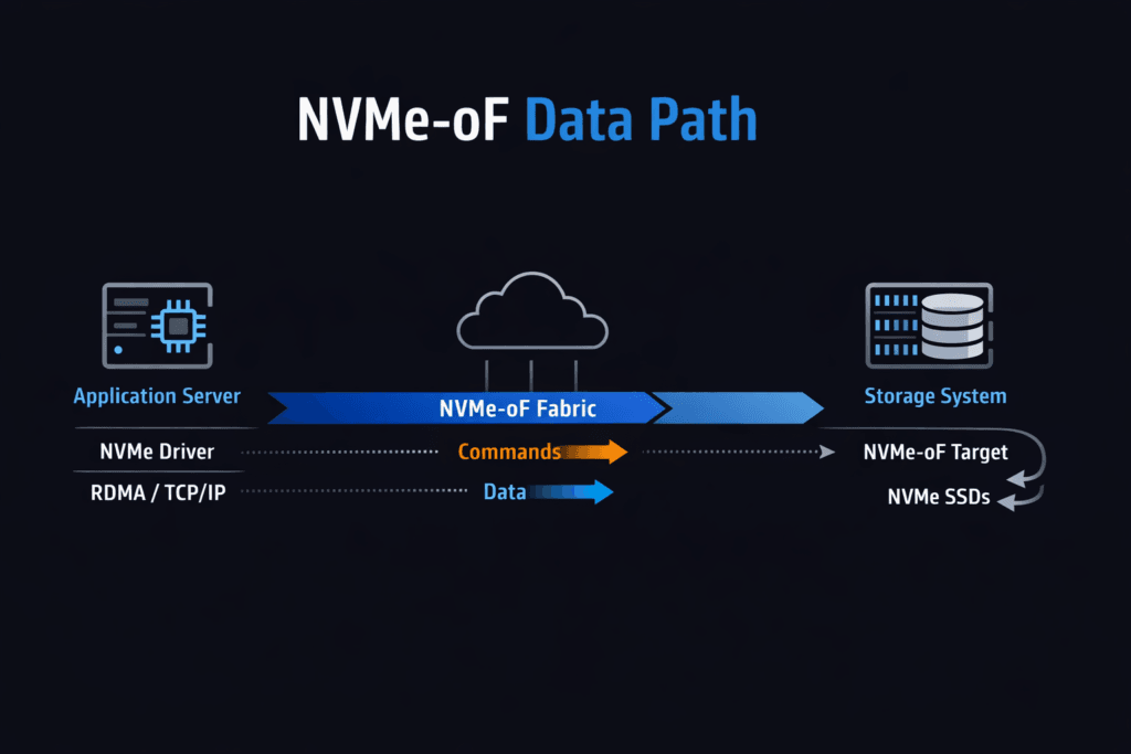 NVMe-oF Data Path infographic