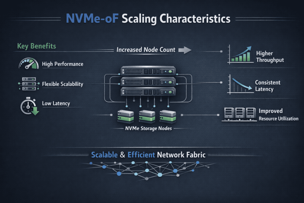 NVMe-oF Scaling Characteristics infographic