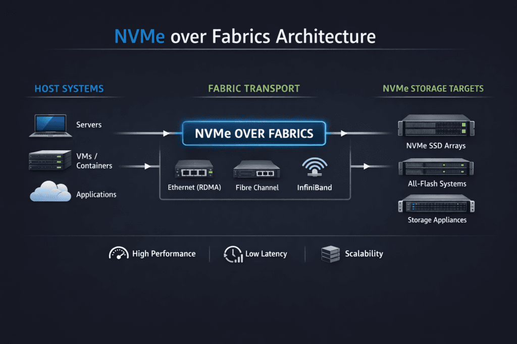 NVMe over Fabrics Architecture infographic