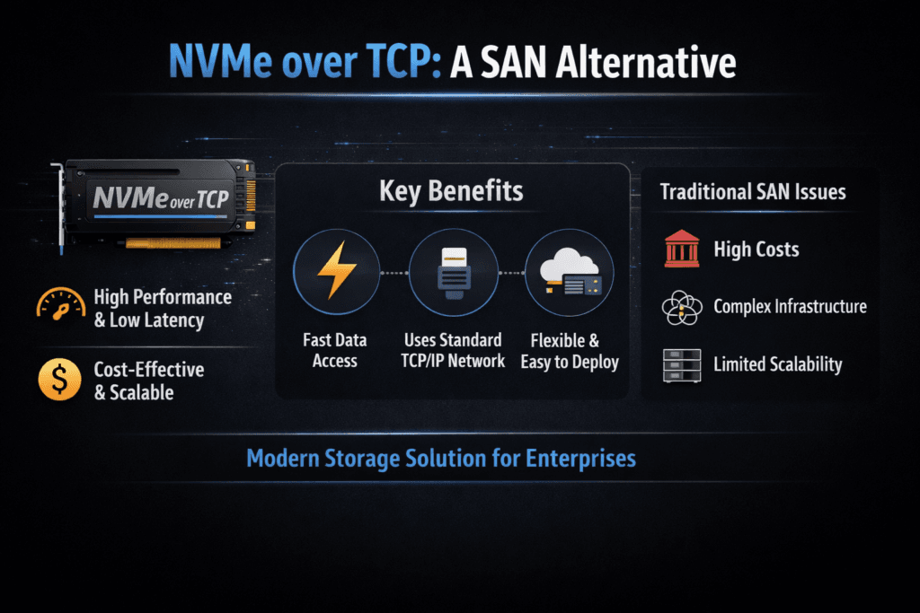 NVMe over TCP SAN Alternative infographic