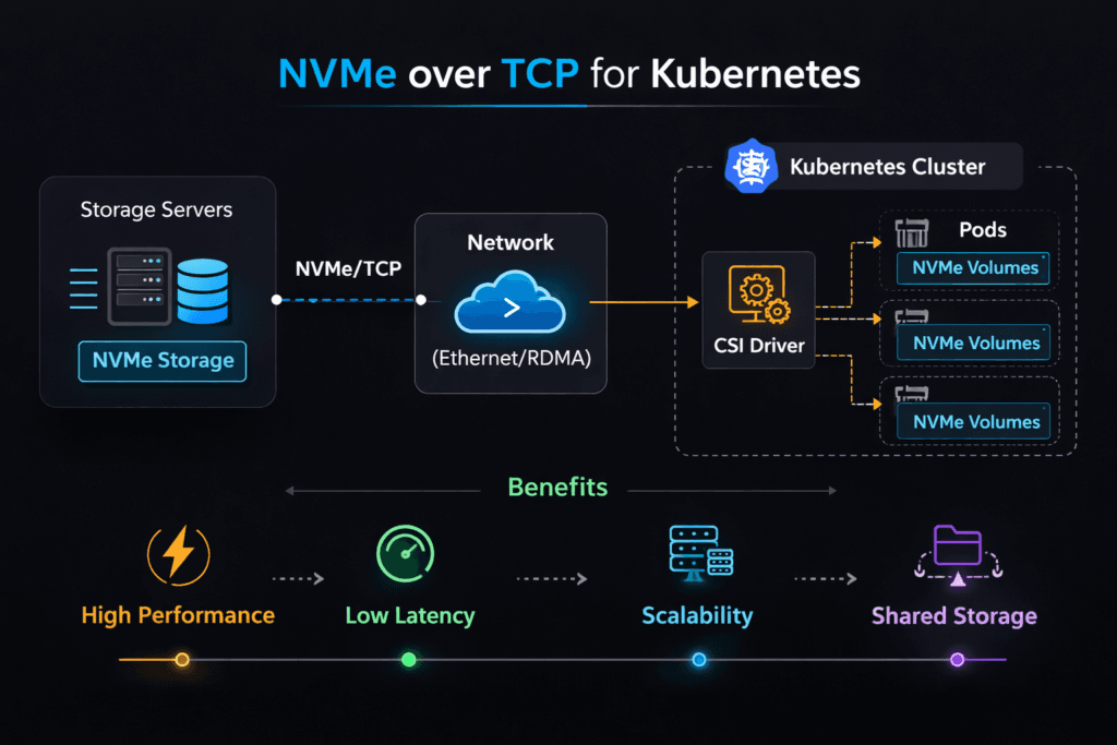 NVMe over TCP for Kubernetes infographic