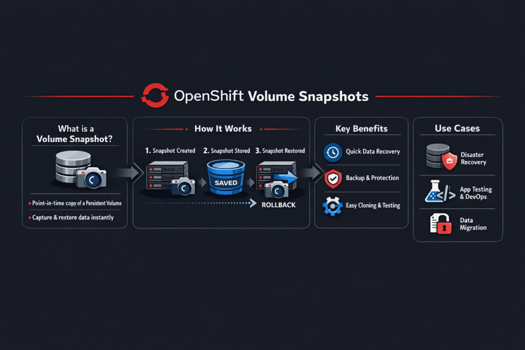 OpenShift Volume Snapshots infographic