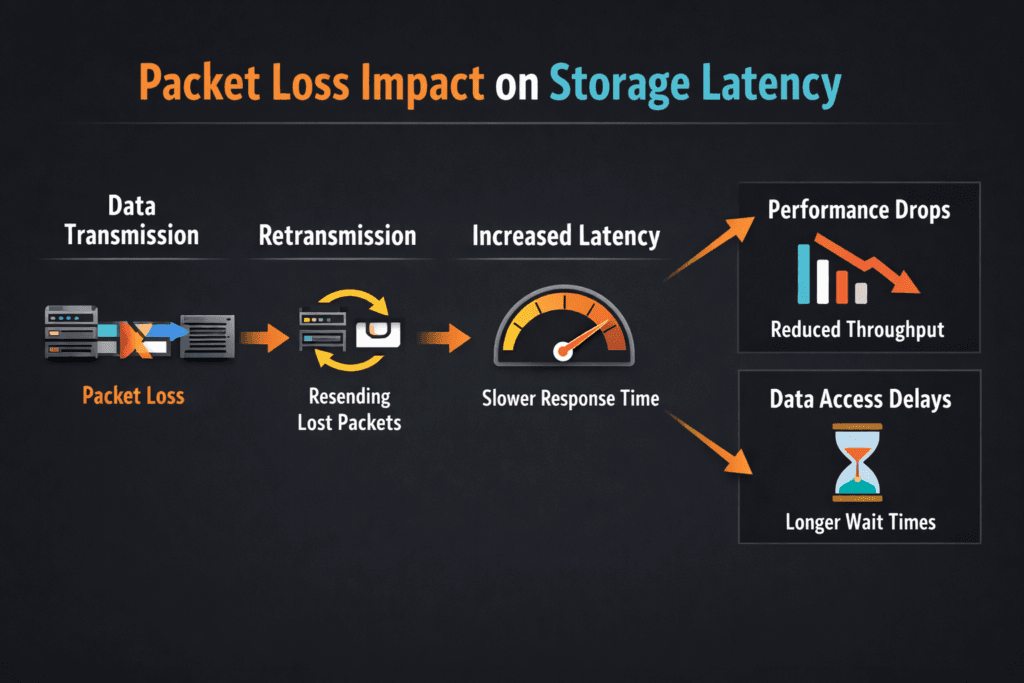 Packet Loss Impact on Storage Latency infographic