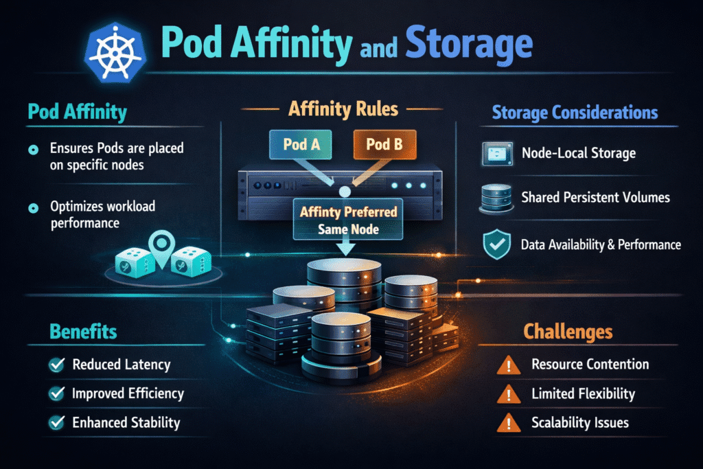 Pod Affinity and Storage infographic