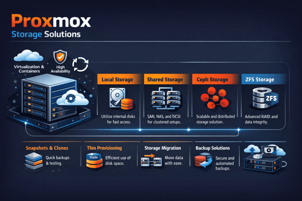 Proxmox Storage Solutions infographic