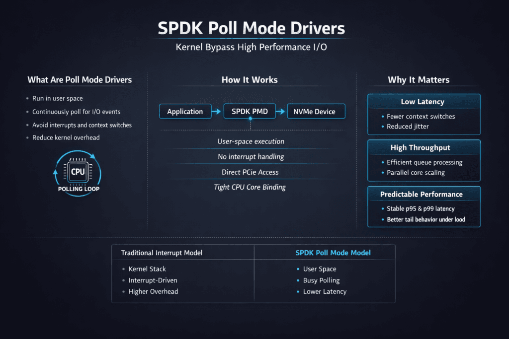 SPDK Poll Mode Drivers infographic