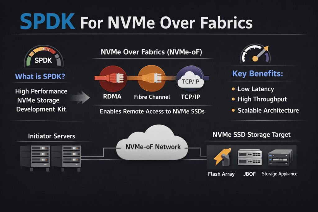 SPDK for NVMe over Fabrics infographic