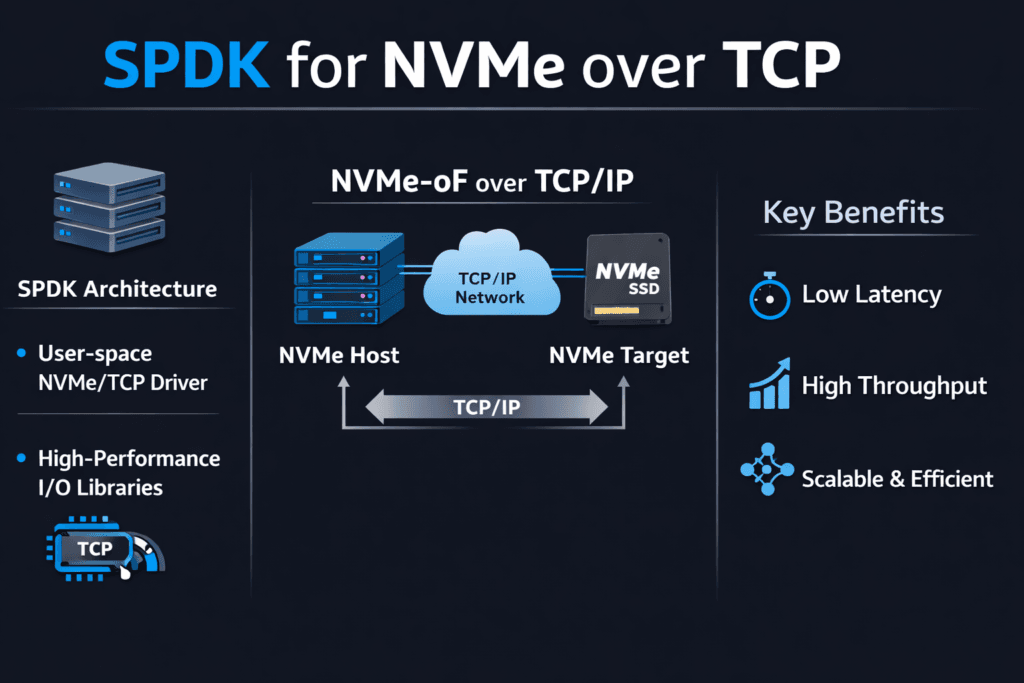 SPDK for NVMe over TCP infographic