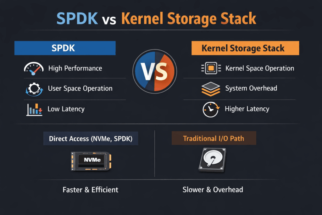 SPDK vs Kernel Storage Stack infographic