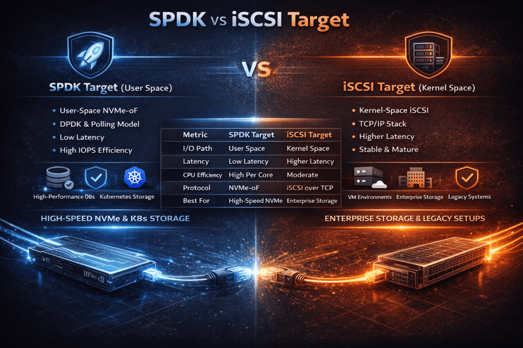 SPDK vs iSCSI Target infographic