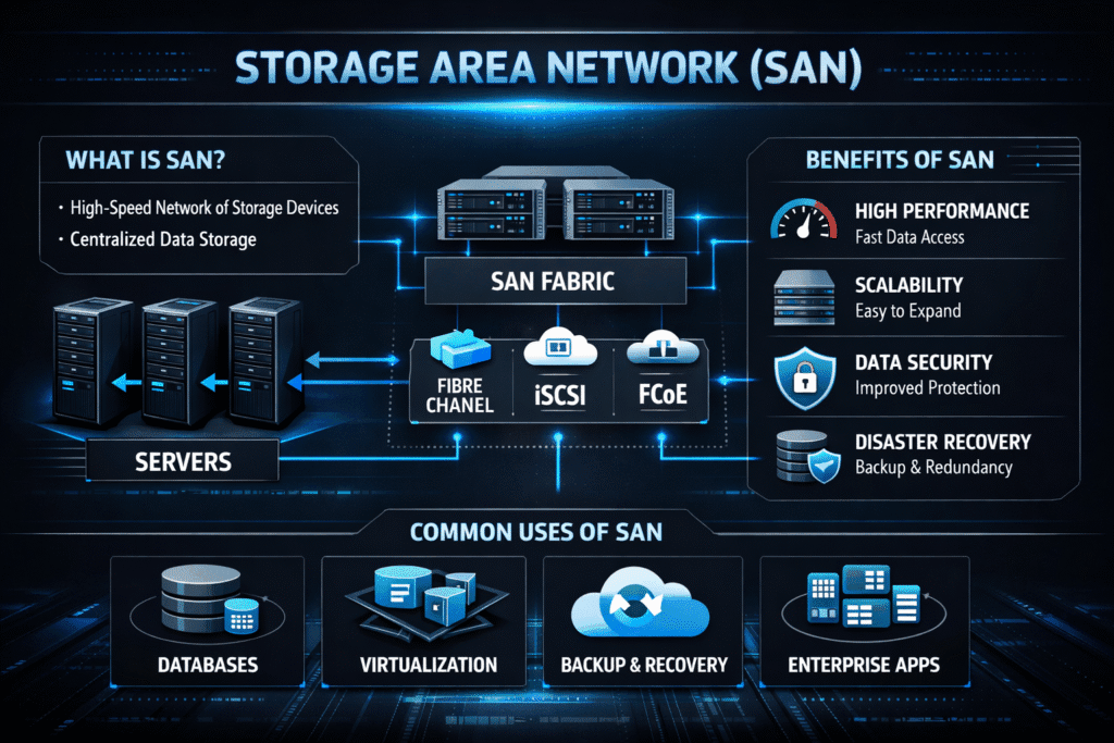 Storage Area Network infographics