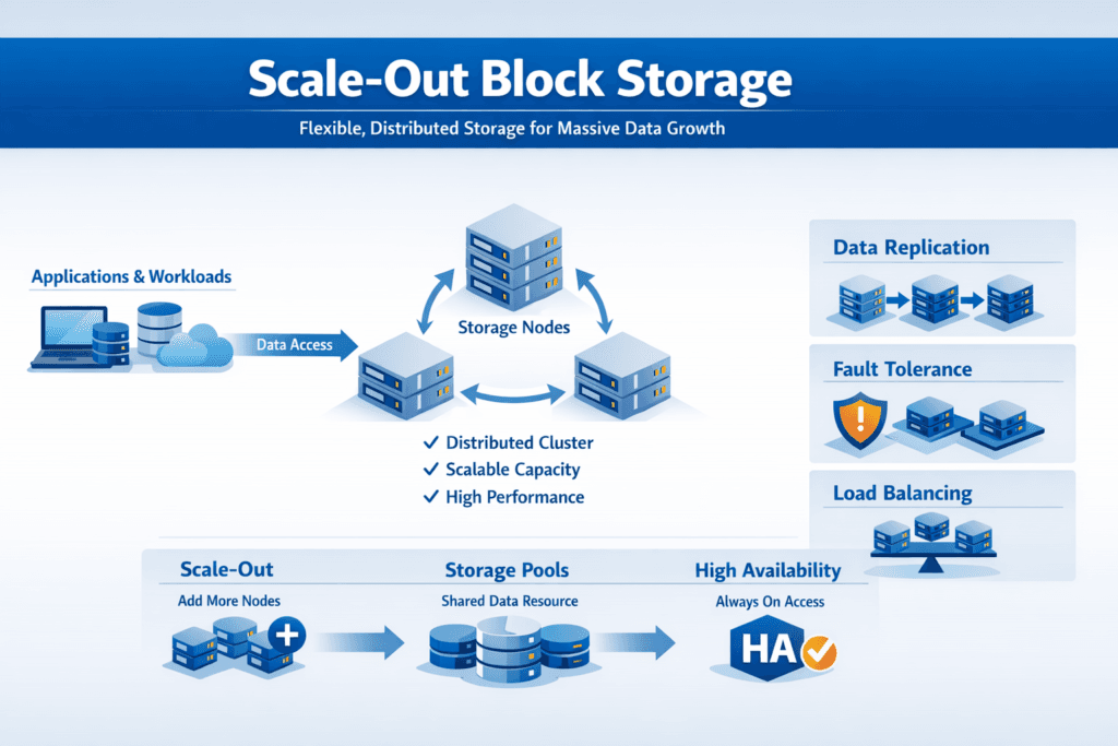 Scale-Out Block Storage infographic