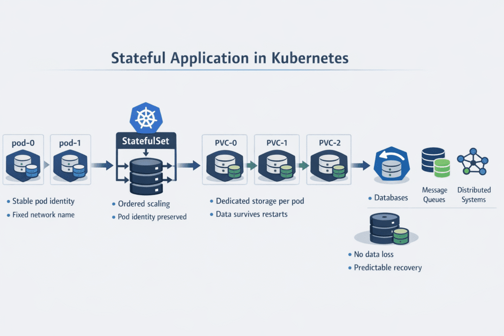 Stateful Application in Kubernetes infographics