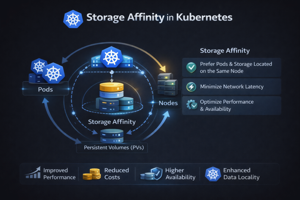 Storage Affinity in Kubernetes infographics