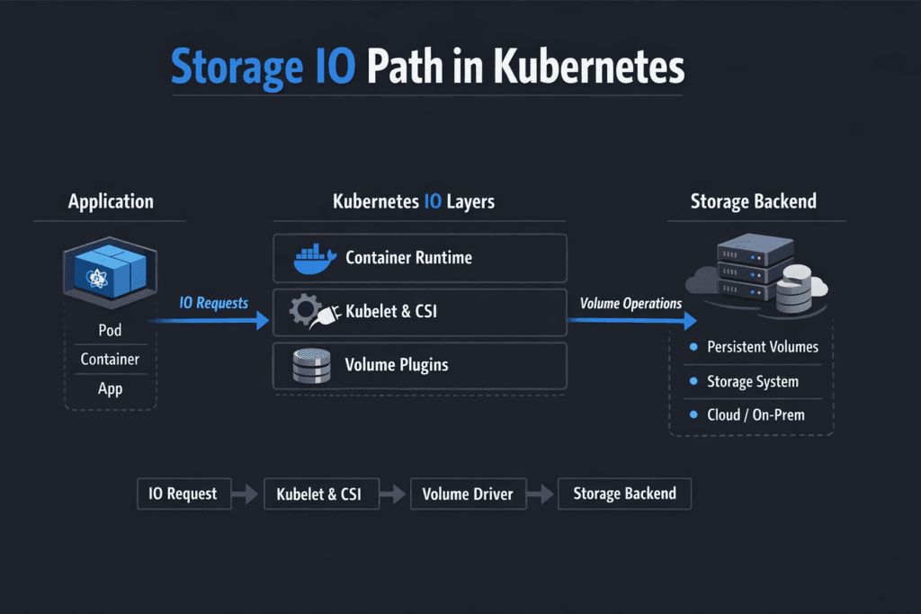 Storage IO Path in Kubernetes infographic