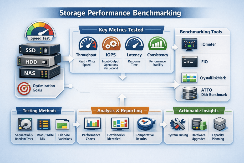 Storage Performance Benchmarking infographic