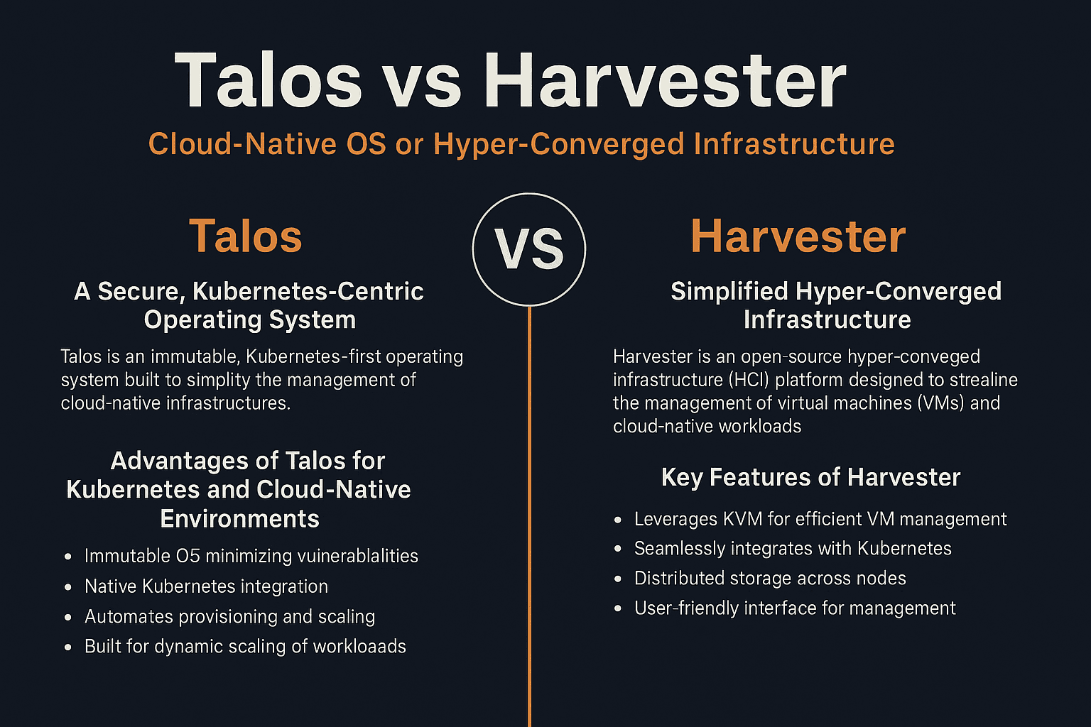 Talos vs Harvester infographics