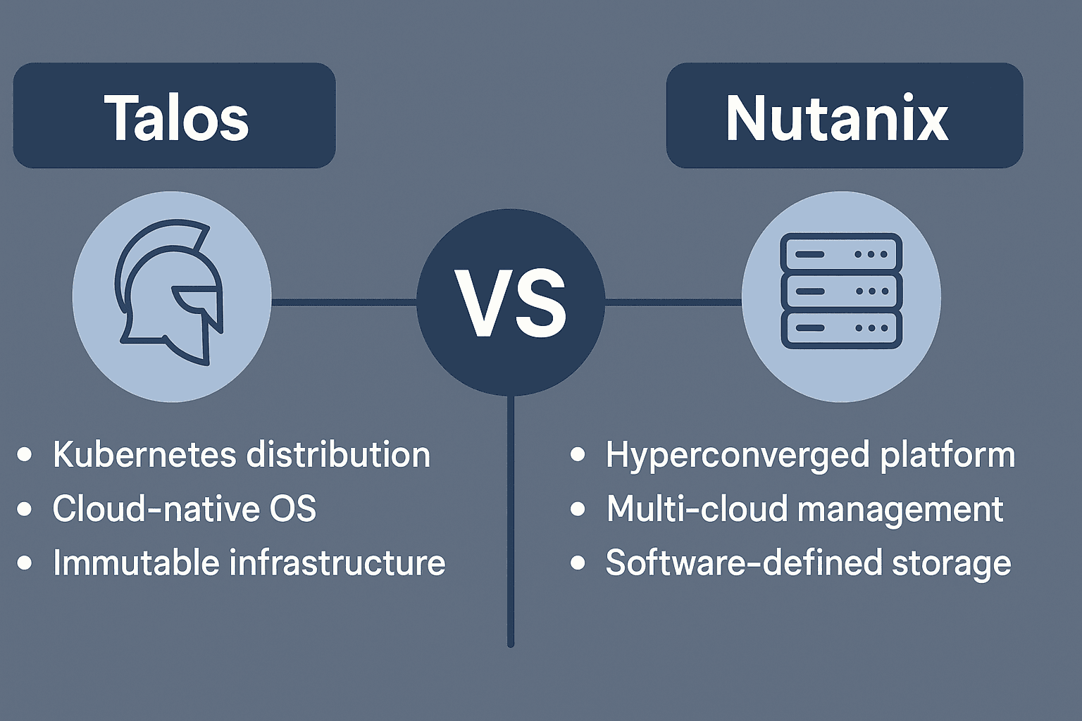 Talos vs Nutanix infographics