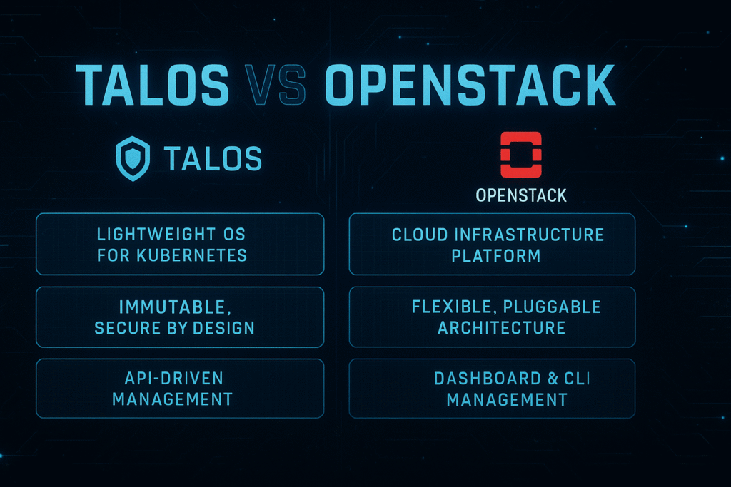 Talos vs OpenStack infographics