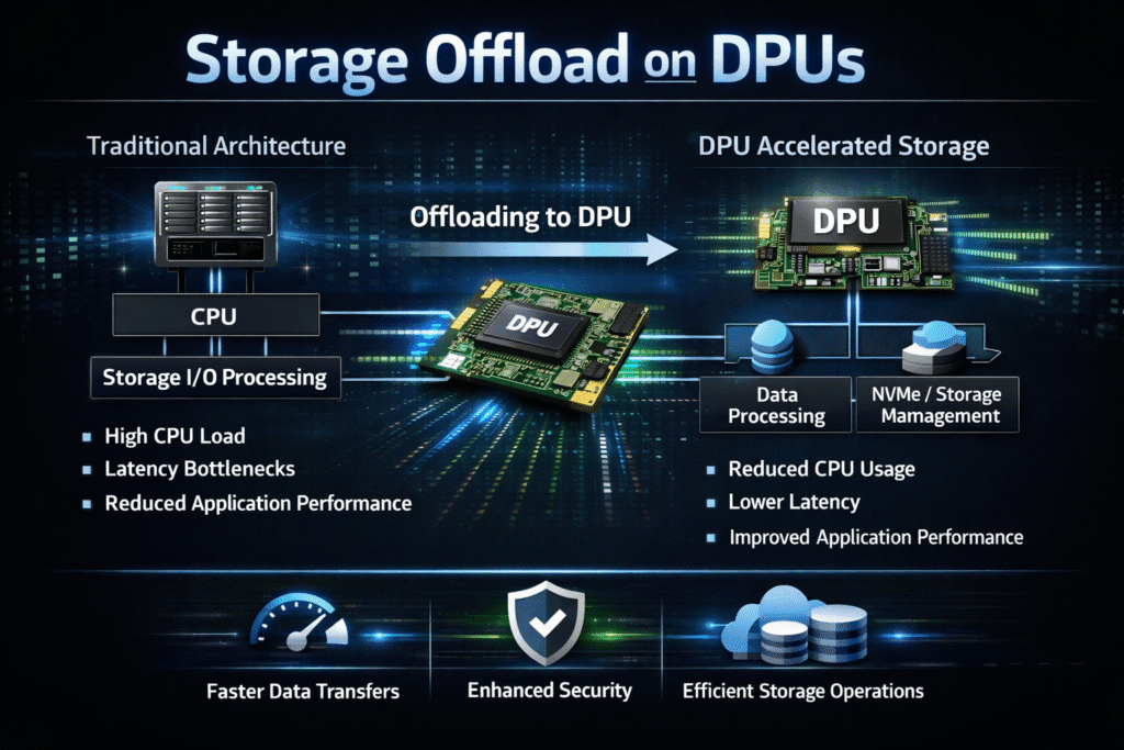 Storage offload on DPUs infographics