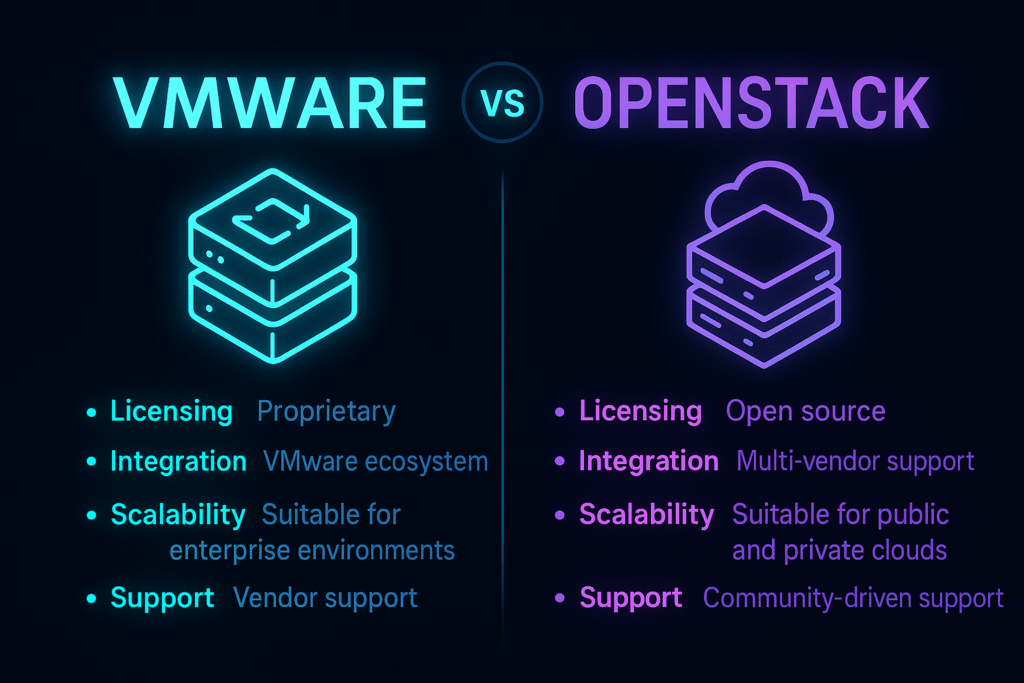 VMware vs OpenStack infographics